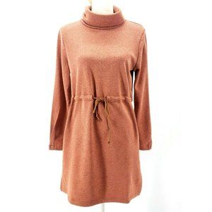 Elegant Rust Turtleneck Dress